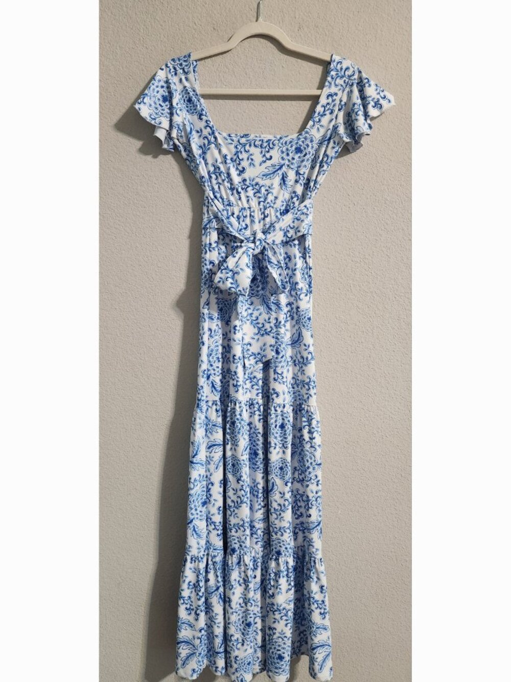Smith & Quinn Isabella Dress in Zinna Love Maxi Blue white Porcelain size xs